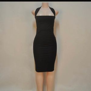 Black fitted bodycon dress - size small